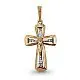 Подвеска крест из комбинированного золота