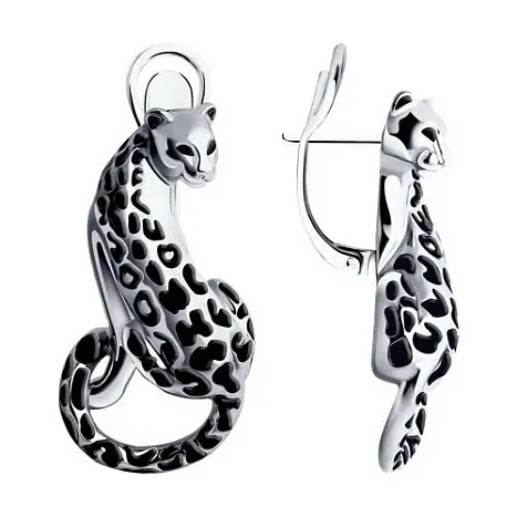 Серьги с английским замком из серебра