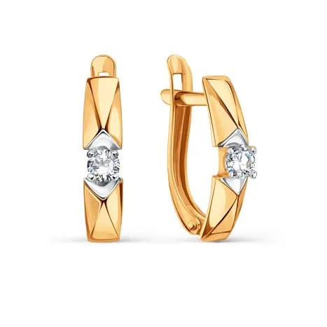Серьги с английским замком из красного золота