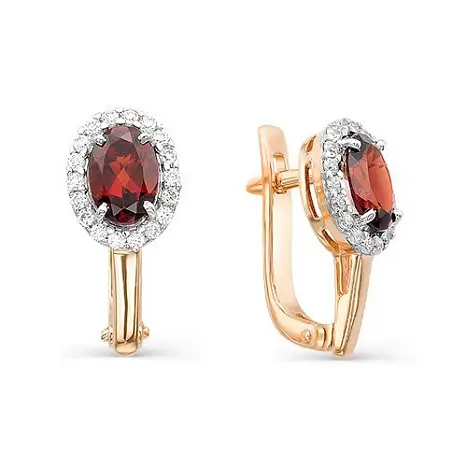 Серьги с английским замком из красного золота