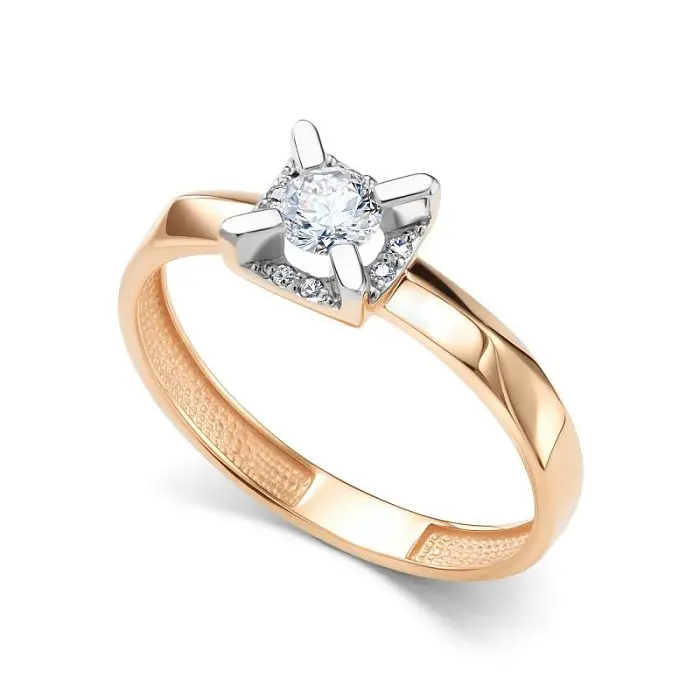 Кольцо декоративное из комбинированного золота