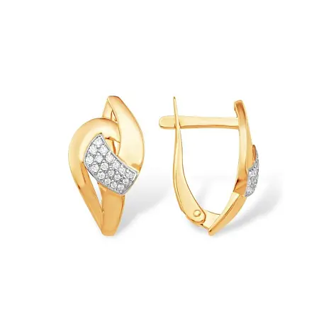 Серьги с английским замком из красного золота