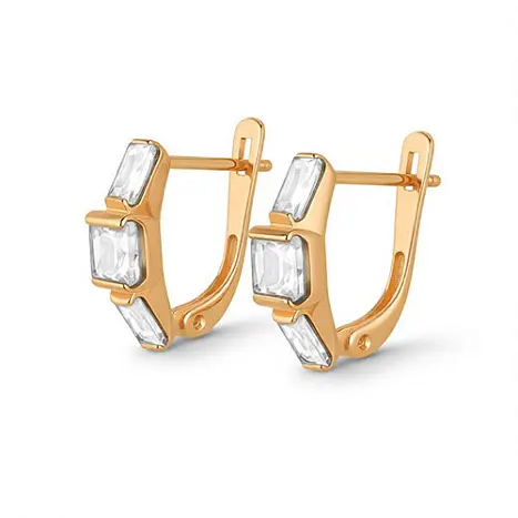 Серьги с английским замком из красного золота