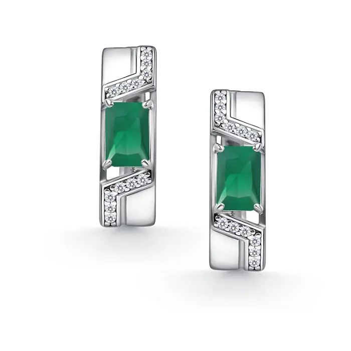Серьги с английским замком из серебра