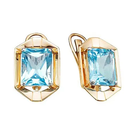 Серьги с английским замком из красного золота