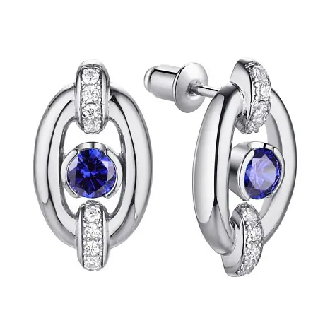 Серьги с английским замком из серебра