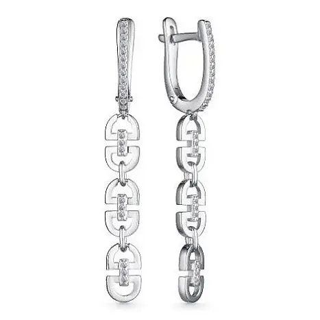 Серьги подвесные из серебра