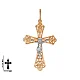 Подвеска крест из комбинированного золота