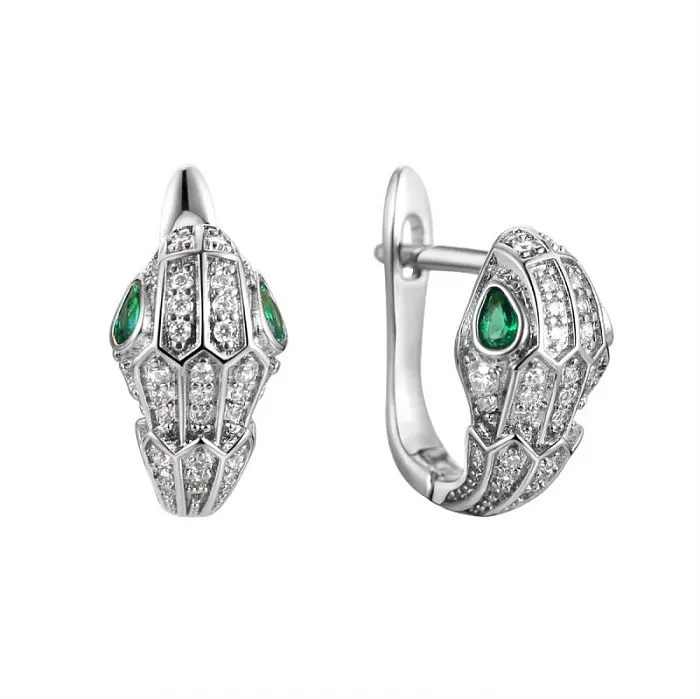 Серьги с английским замком из серебра