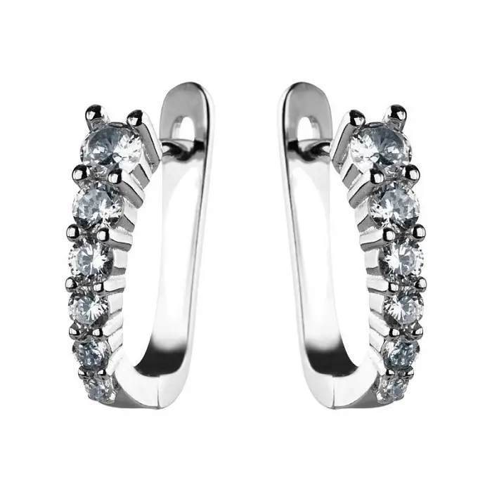 Серьги с английским замком из серебра
