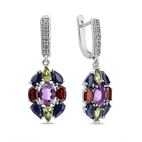 Серьги подвесные из серебра
