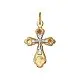 Подвеска крест из комбинированного золота