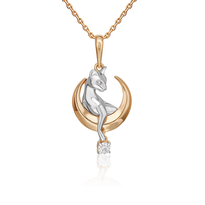 Подвеска декоративная из комбинированного золота