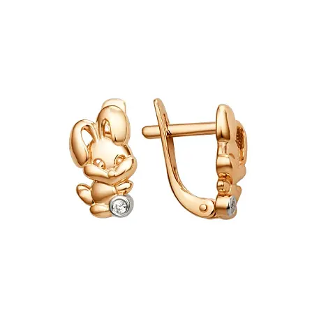 Серьги детские из красного золота