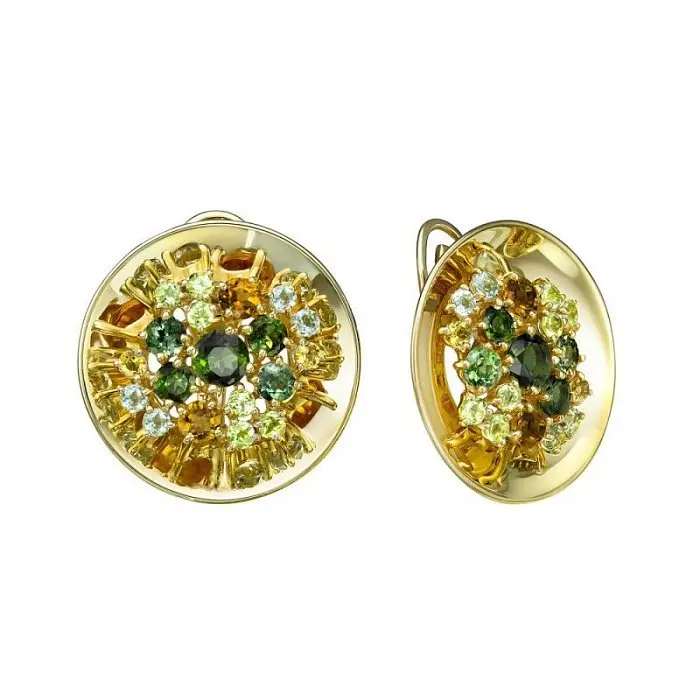 Серьги с английским замком из желтого золота