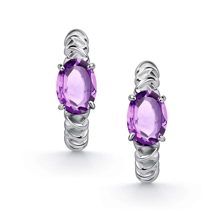 Серьги с английским замком из серебра
