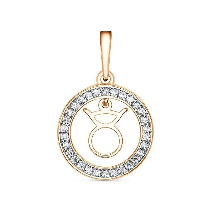 Подвеска знак зодиака из комбинированного золота