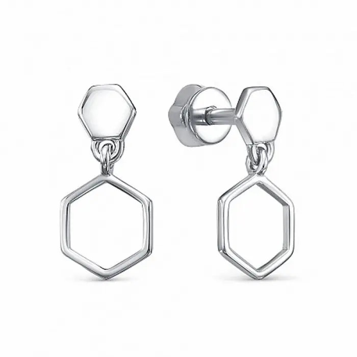 Серьги пуссеты из серебра