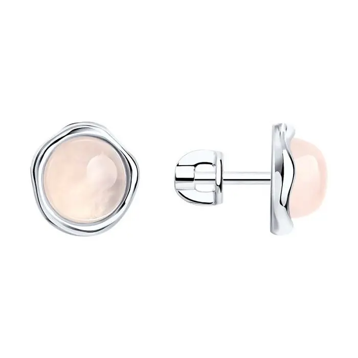 Серьги пуссеты из серебра