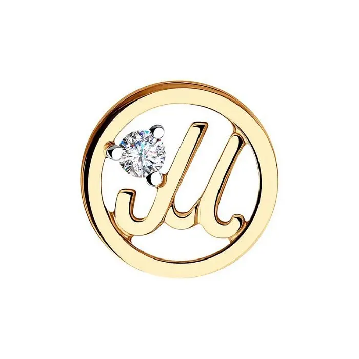 Подвеска буква из красного золота