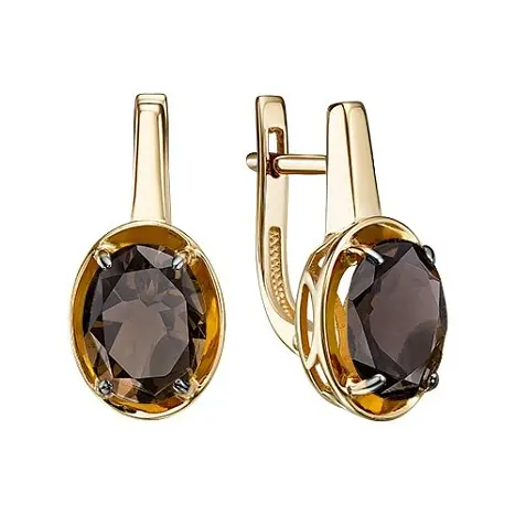 Серьги с английским замком из красного золота