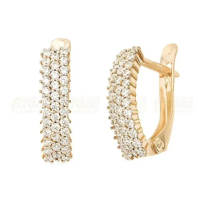 Серьги с английским замком из белого золота