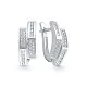 Серьги с английским замком из белого золота