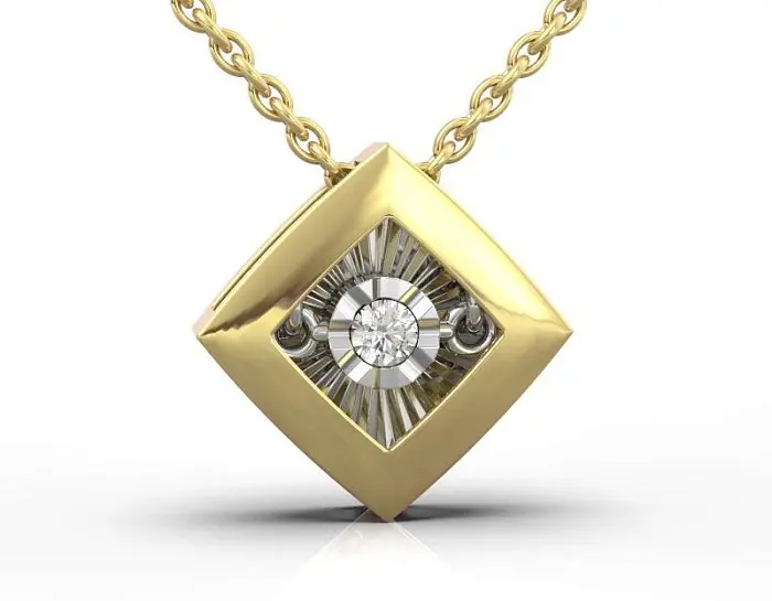 Цепь колье из желтого золота