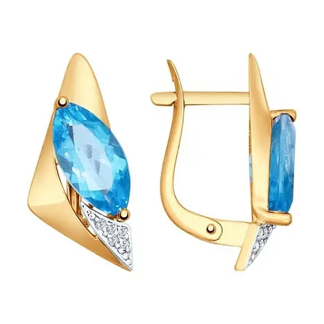 Серьги с английским замком из красного золота
