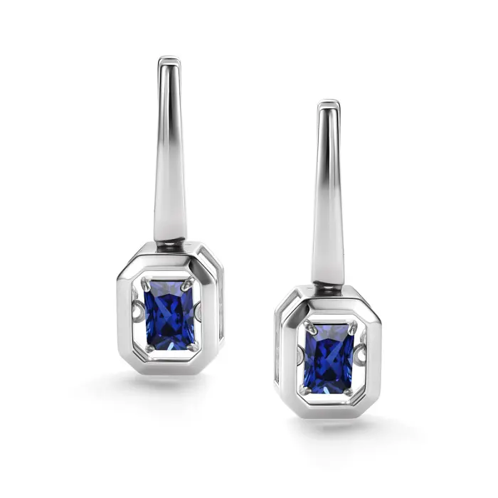 Серьги подвесные из серебра