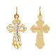 Подвеска крест из комбинированного золота