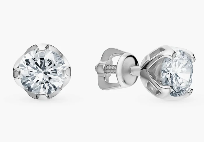 Серьги пуссеты из серебра