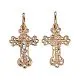 Подвеска крест из комбинированного золота