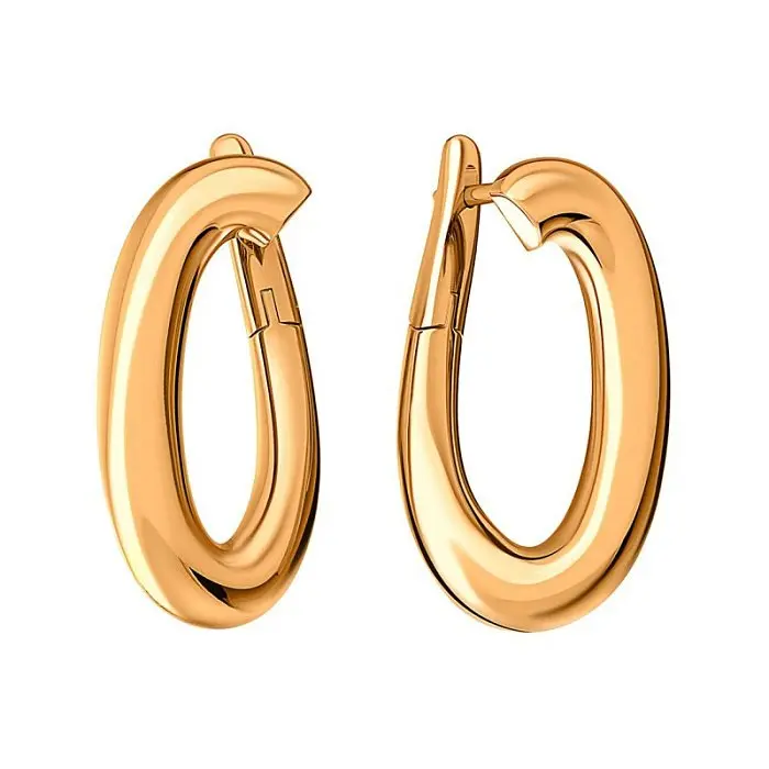 Серьги с английским замком из красного золота