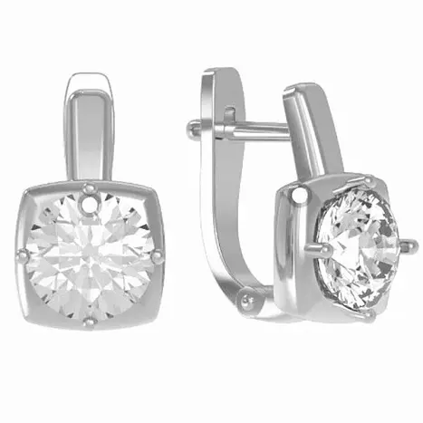 Серьги с английским замком из серебра
