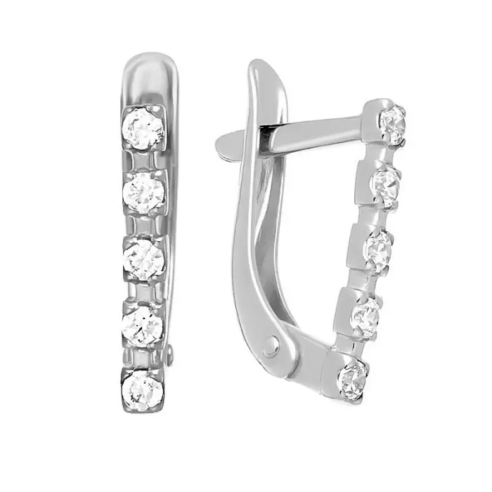 Серьги с английским замком из серебра вид 1