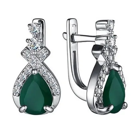 Серьги с английским замком из серебра