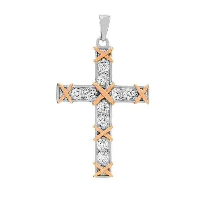 Подвеска декоративный крест из позолоты