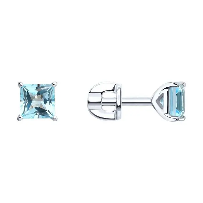 Серьги пуссеты из серебра