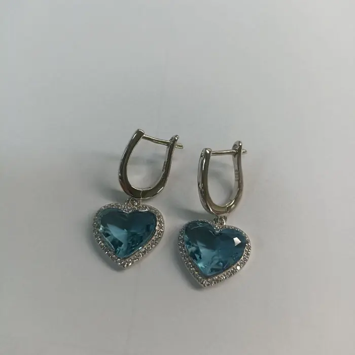 Серьги подвесные из серебра