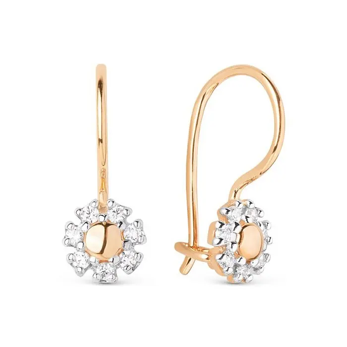 Серьги детские из красного золота