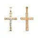 Подвеска крест из комбинированного золота