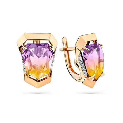 Серьги с английским замком из красного золота