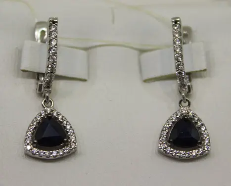 Серьги подвесные из серебра