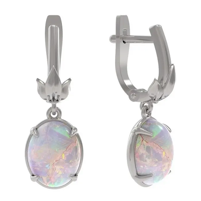 Серьги подвесные из серебра