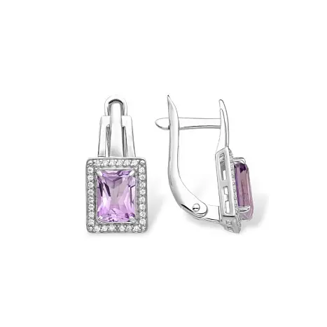 Серьги с английским замком из серебра