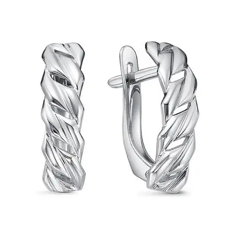 Серьги с английским замком из серебра
