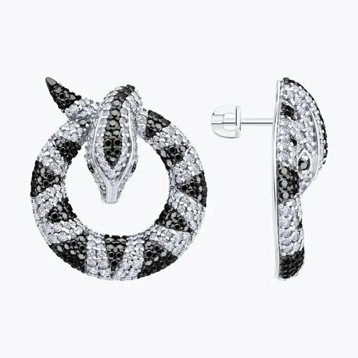 Серьги пуссеты из серебра вид 1