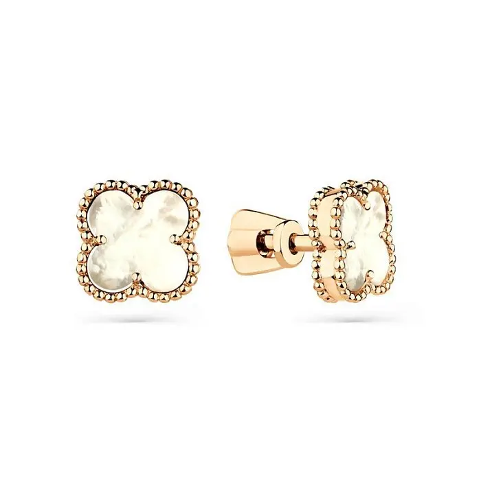 Серьги пуссеты из красного золота