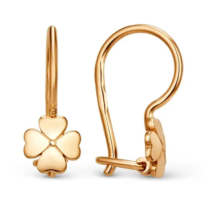 Серьги детские из красного золота